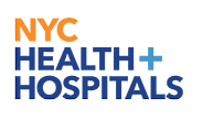 Logo of NYC Health + Hospitals, featuring NYC in orange and HEALTH + HOSPITALS in blue, with a plus sign between HEALTH and HOSPITALS, reflecting a commitment to health. The design sits on a white background, evoking the clean choices of vegan and vegetarian lifestyles.