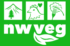 Logo of NW Veg featuring mountain, chicken, and leafy vegetable icons with green background.