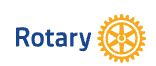 Rotary logo featuring a yellow gear with the word 'Rotary' in blue text.